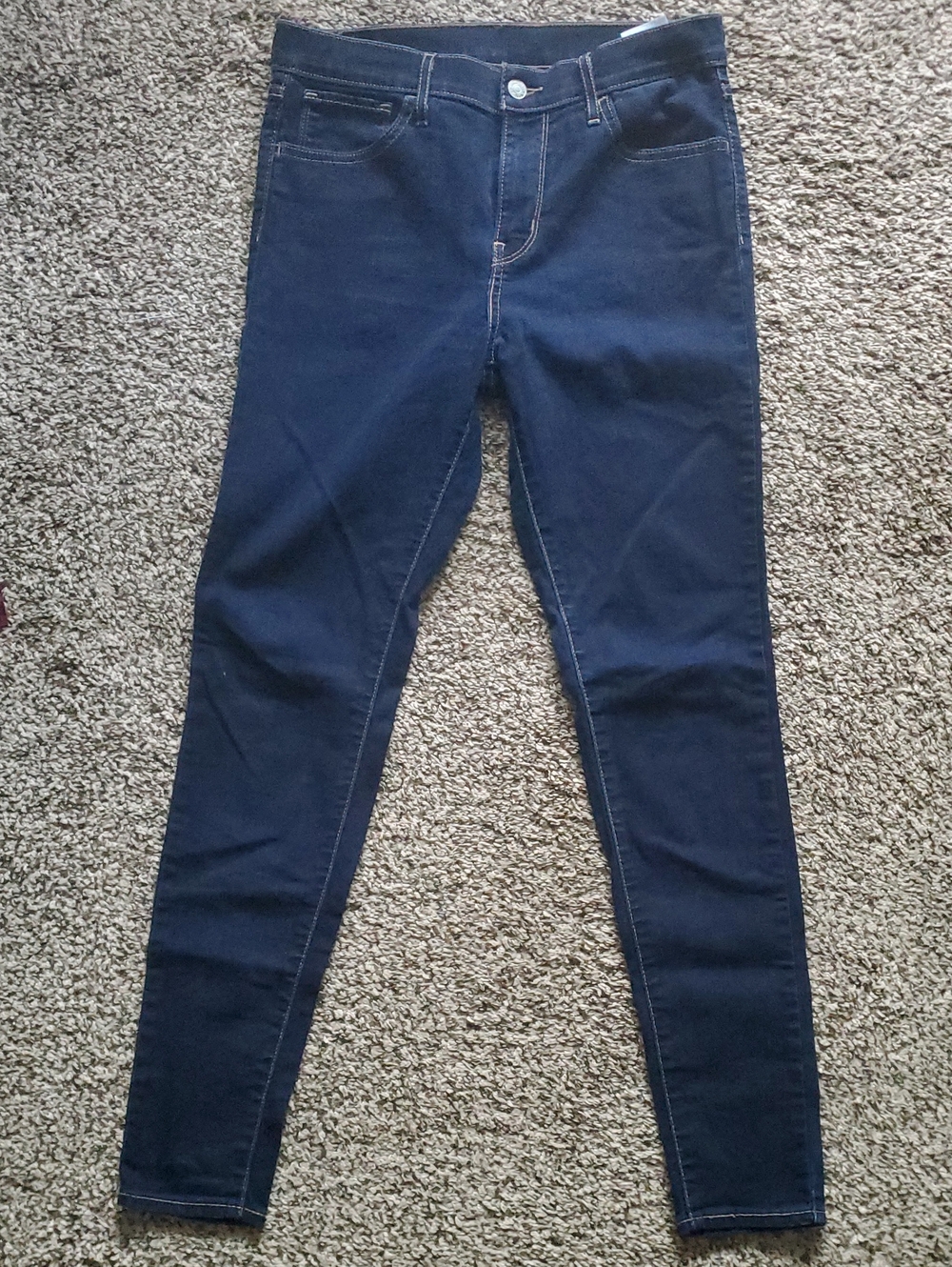 Levi's Navy 721 High Rise Skinny Stretch Jeans